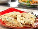 Baked potatoes with chicken in creamy sauce Creamy potatoes with chicken