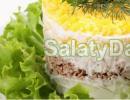 Salad with canned saury and eggs